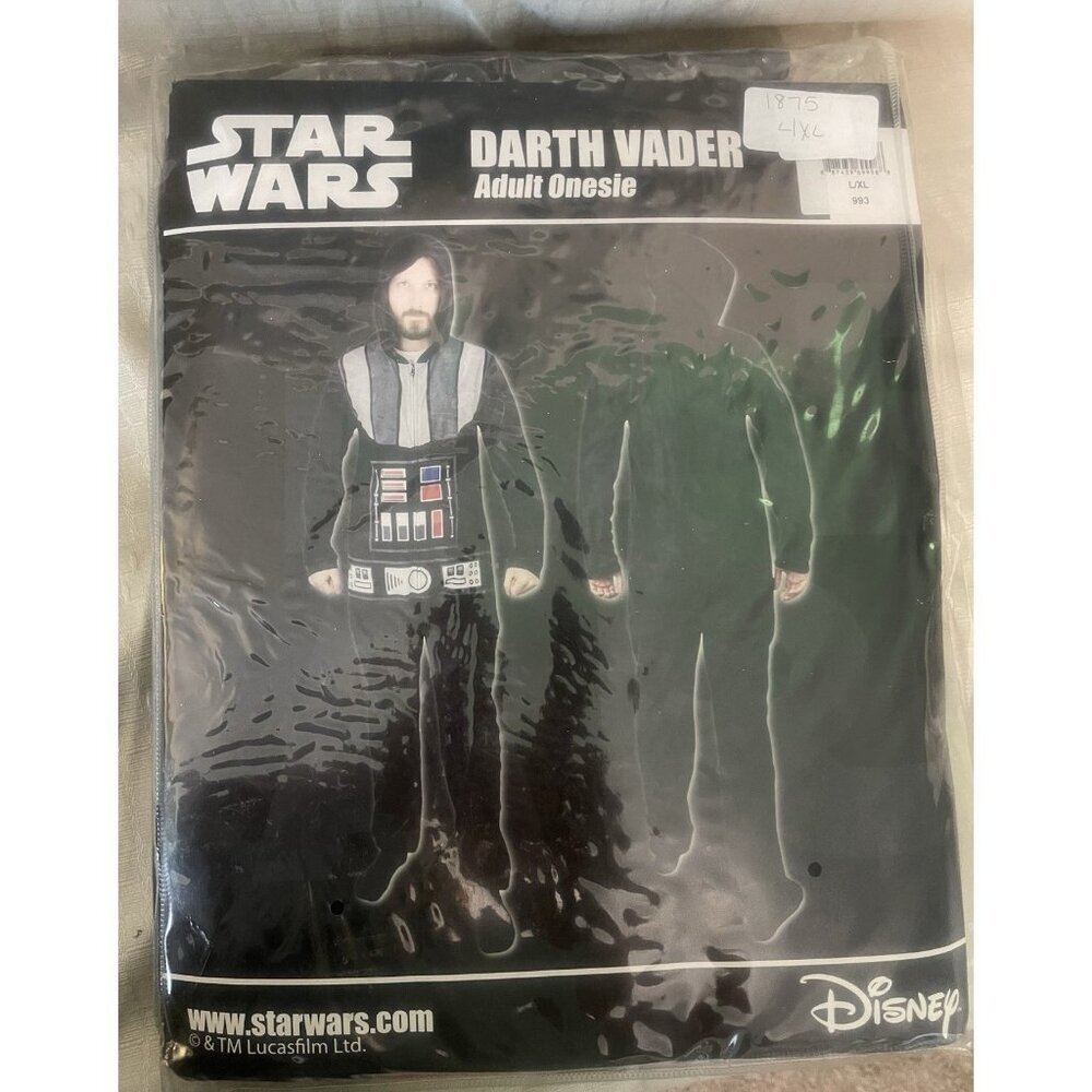 Disney Star Wars Darth Vader Fleece Unisex Bodysuit Costume - Size L/XL